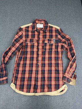 Pride Of The Nation Mens Plaid Button-Up Long Sleeve Shirt M